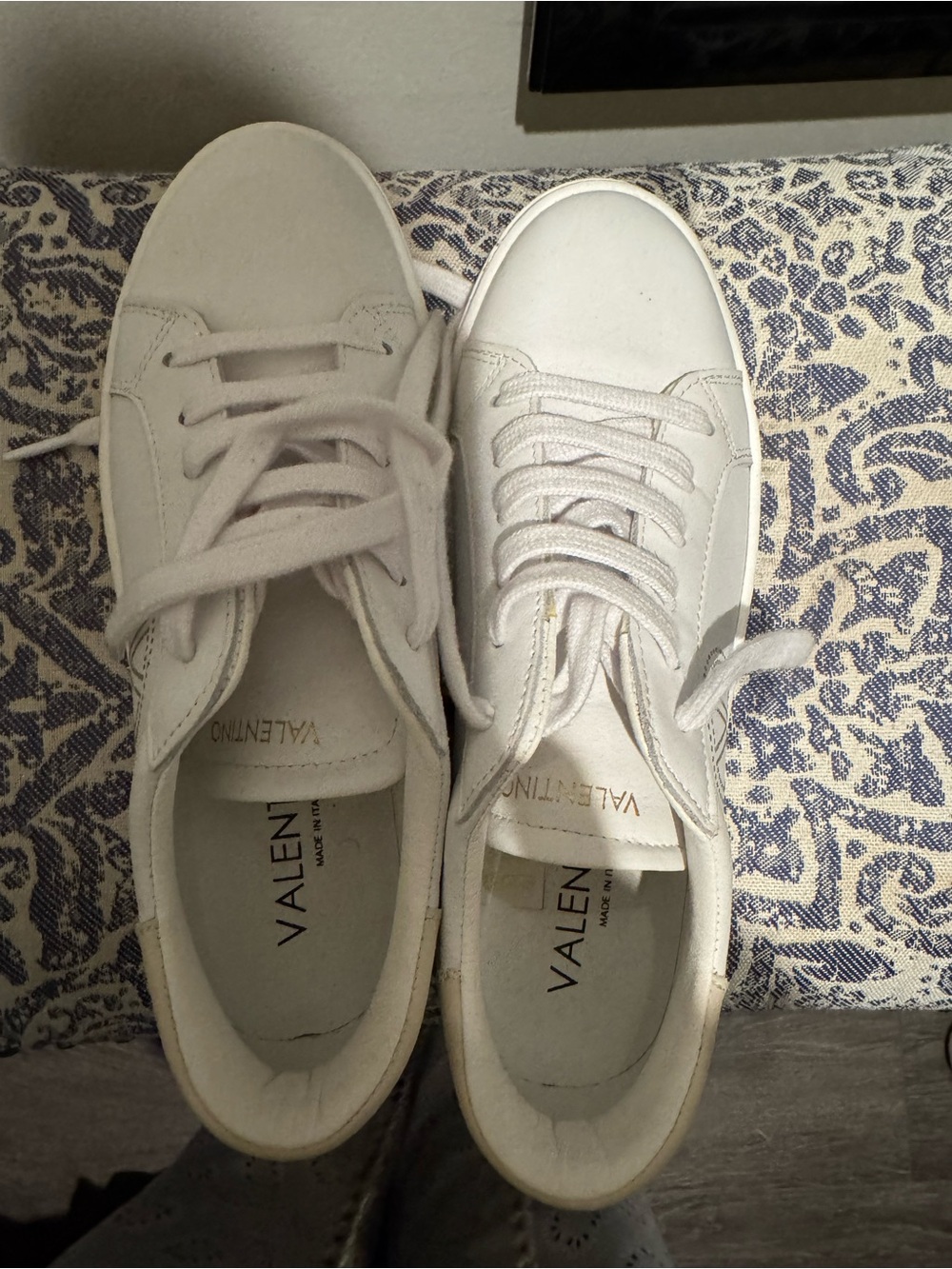 Valentino Women’s White Leather Lace-Up Sneakers